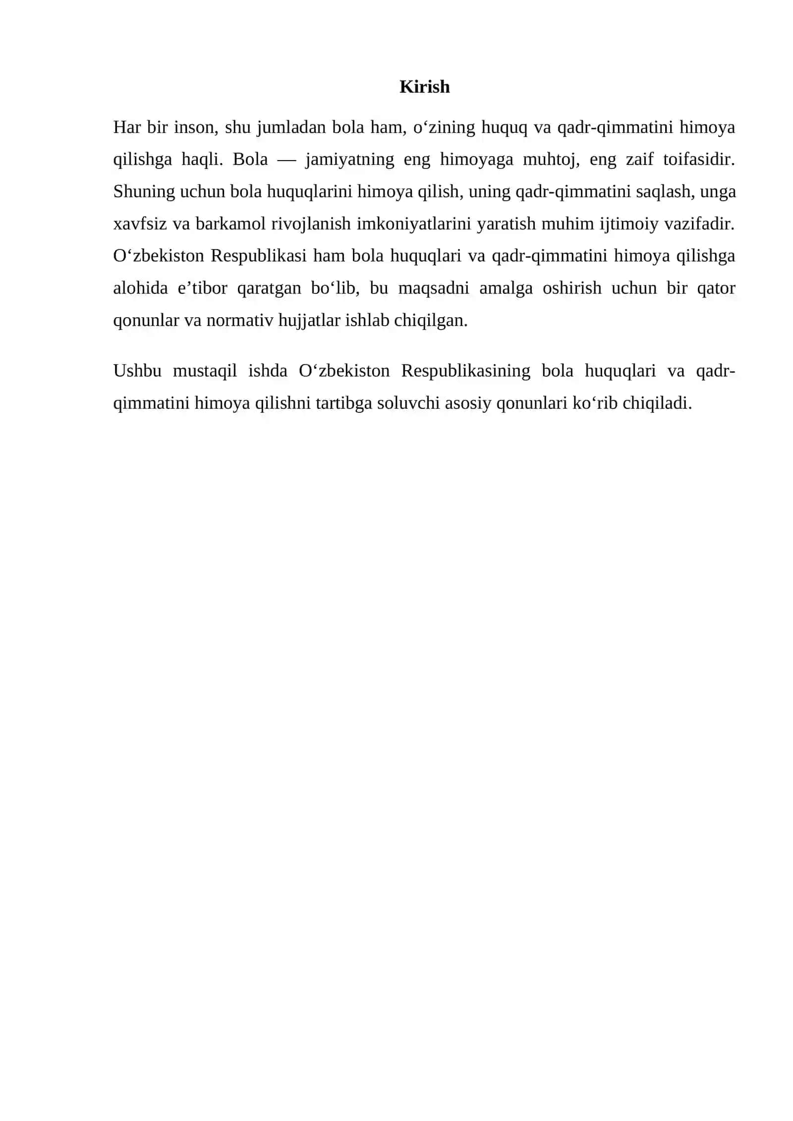 Rossiya Federatsiyasida bola huquqlarining asosiy kafolatlari tӱgrisidagi qonun: asosiy tarkib. 2