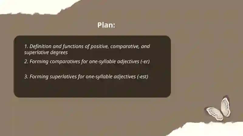 Positive degree, comparative degree, superlative degree 2