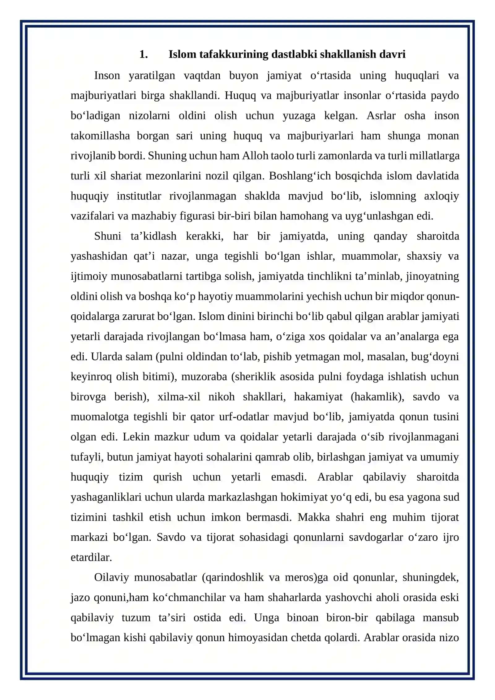 Islom tafakkuri va madaniyatining shakllanish bosqichlari 2