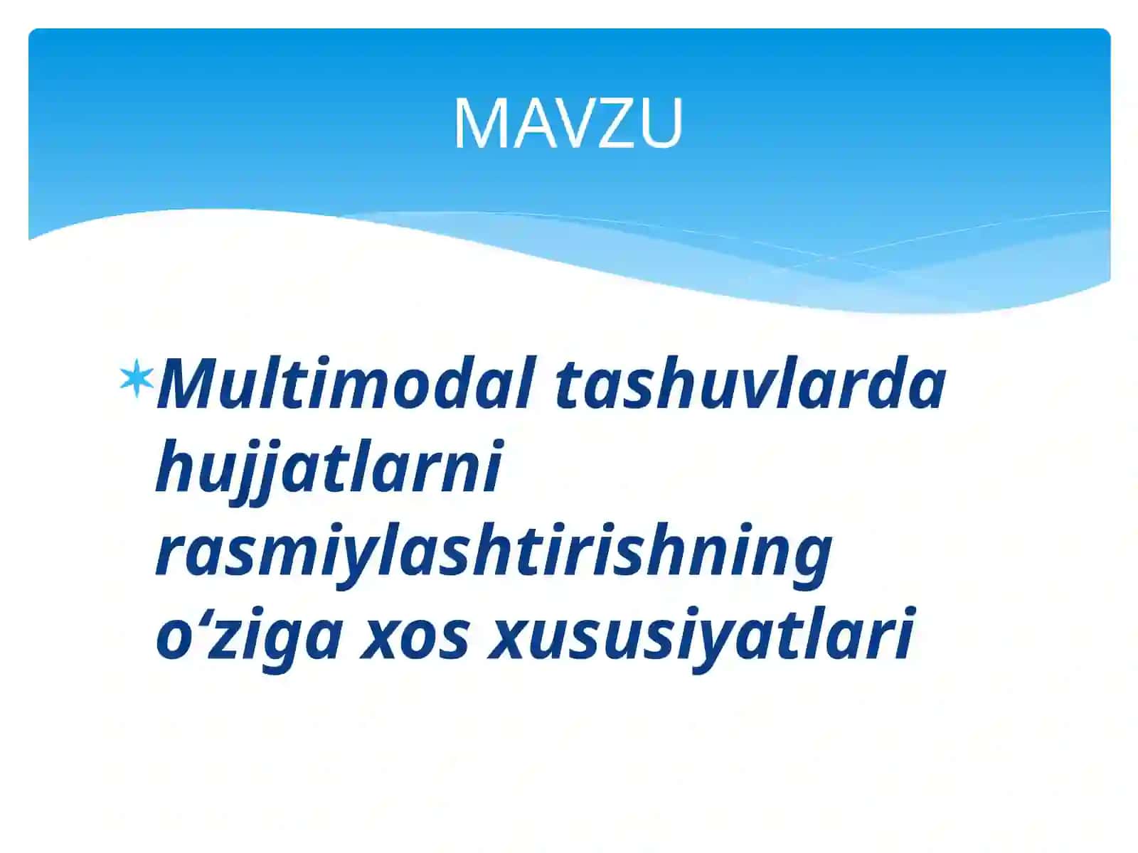 Multimodal tashuvlar texnologiyasi 2