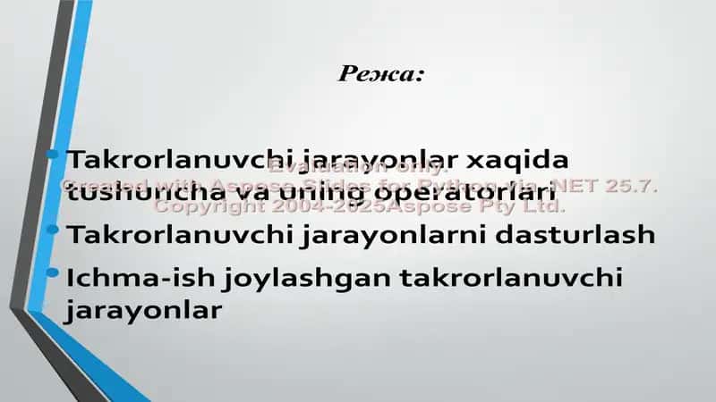 Takrorlanuvchi jarayonlar va ularning turlari 2