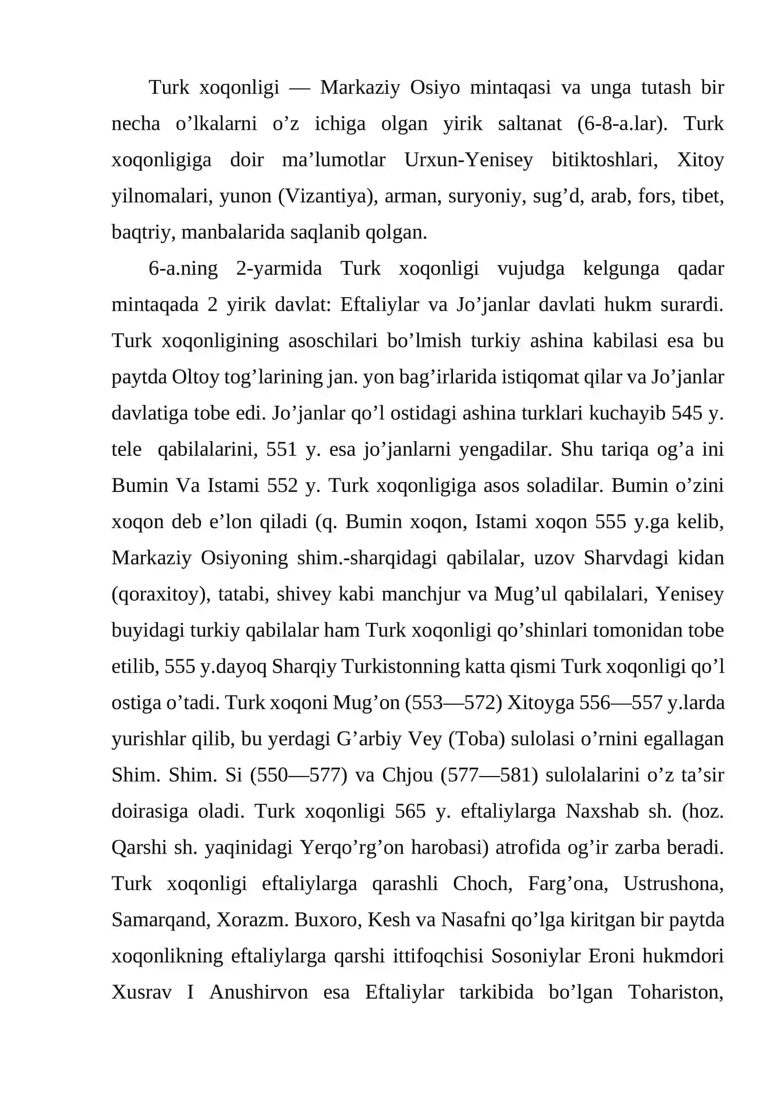 Turk xoqonligining tashkil topishi 2