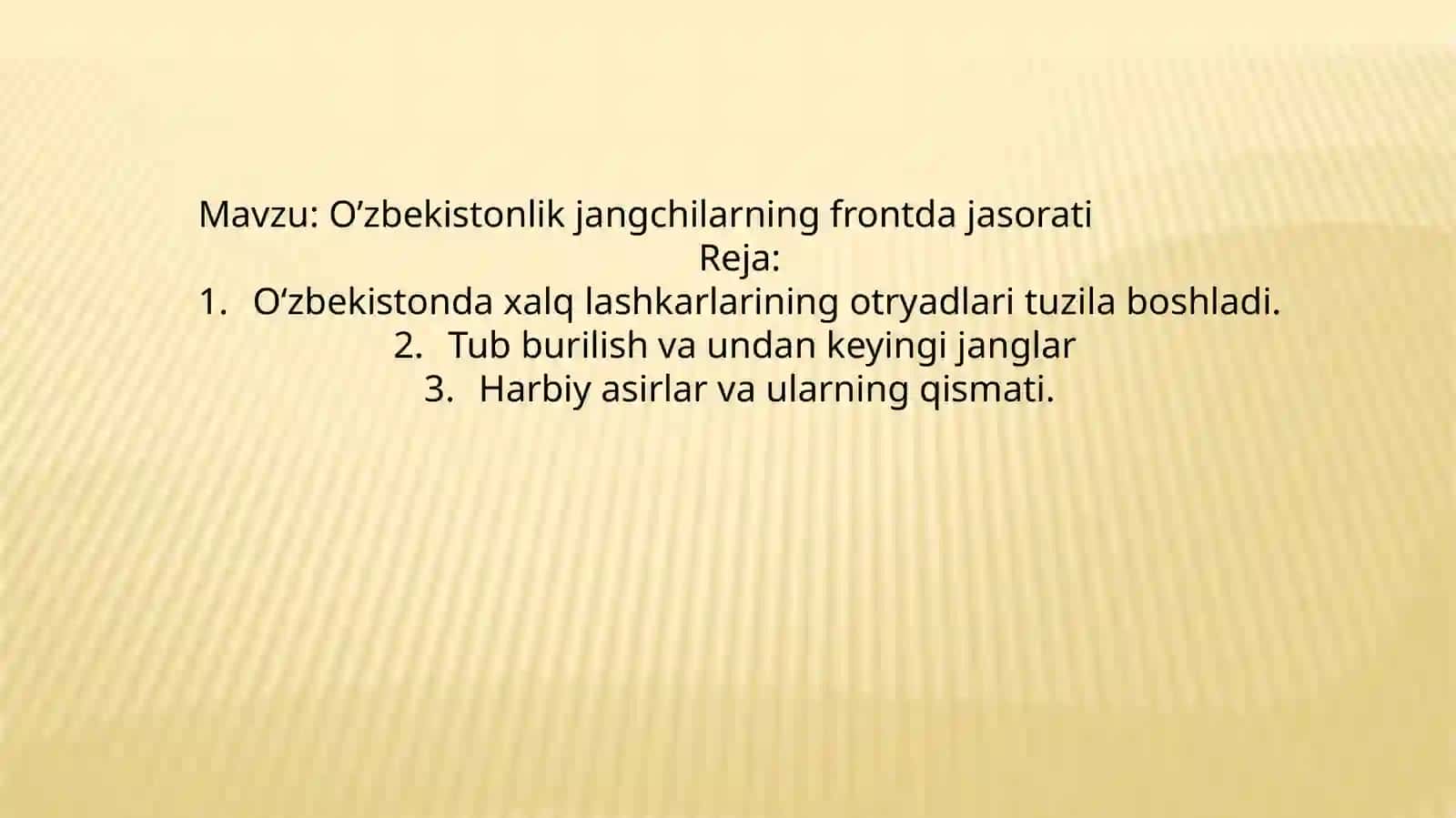 O’zbekistonlik jangchilarning frontdagi so'roqati 2