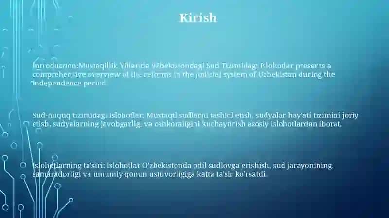 Mustaqillik Yillarida 9Zbekistondagi Sud Tizimidagi Islohotlar 2