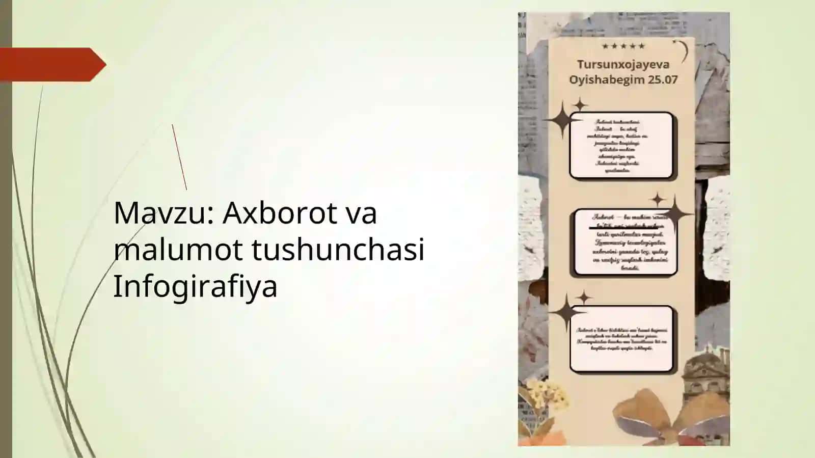 Axborot va malumot tushunchasi 2