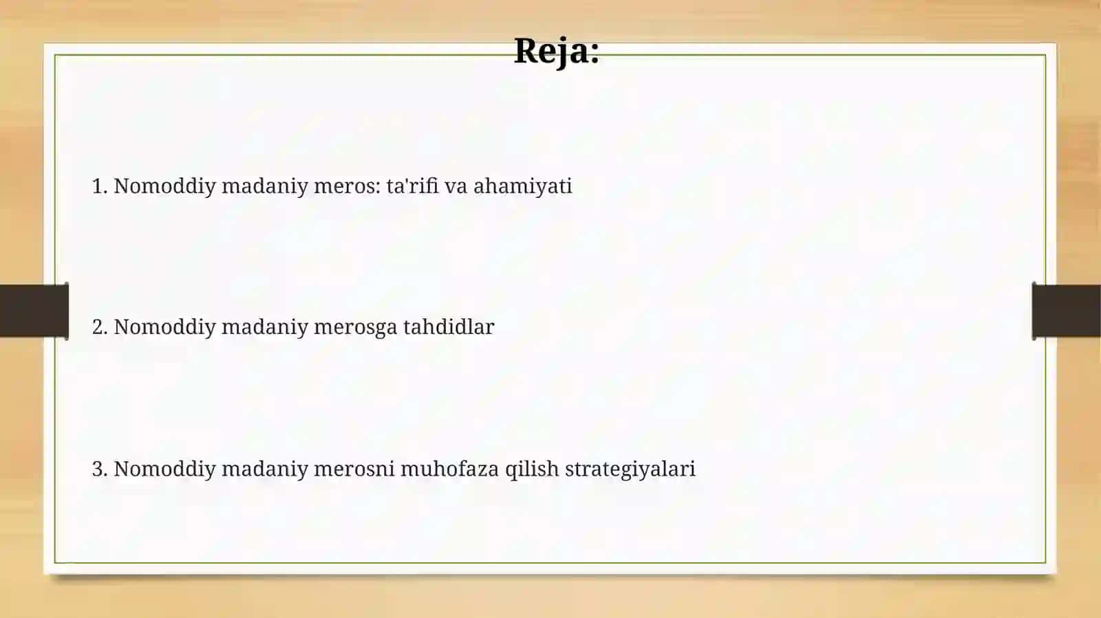 Nomoddiy ne'matlar va ularni himoya qilish 2