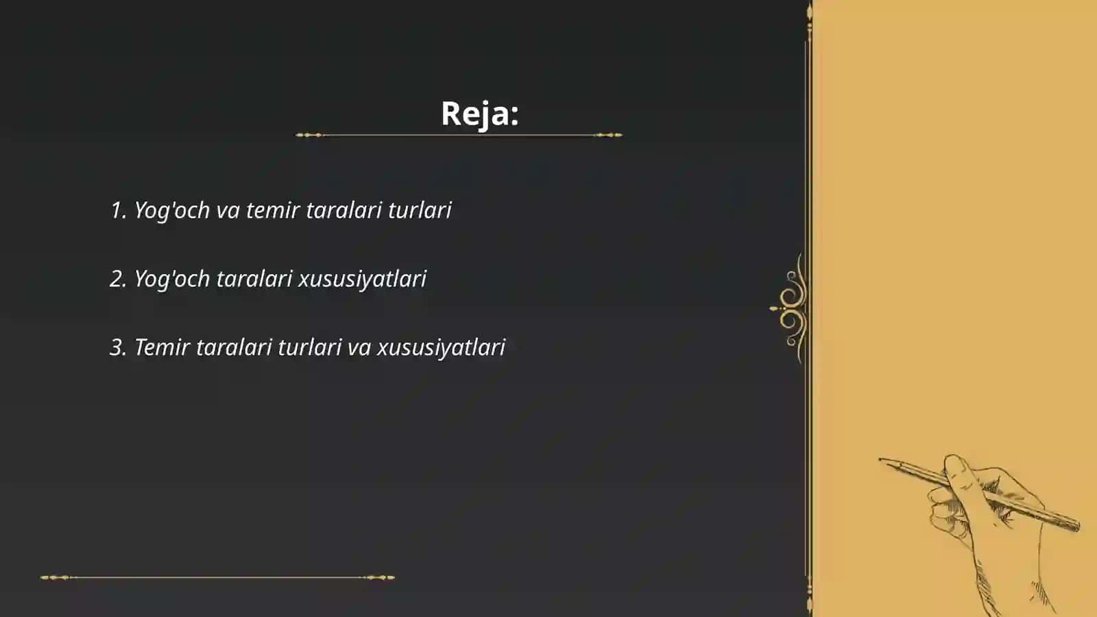 Yog'och va temir taralari turlari 2
