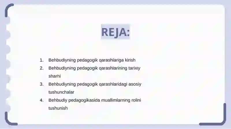 Behbudiyning pedagogik qarashlari 2