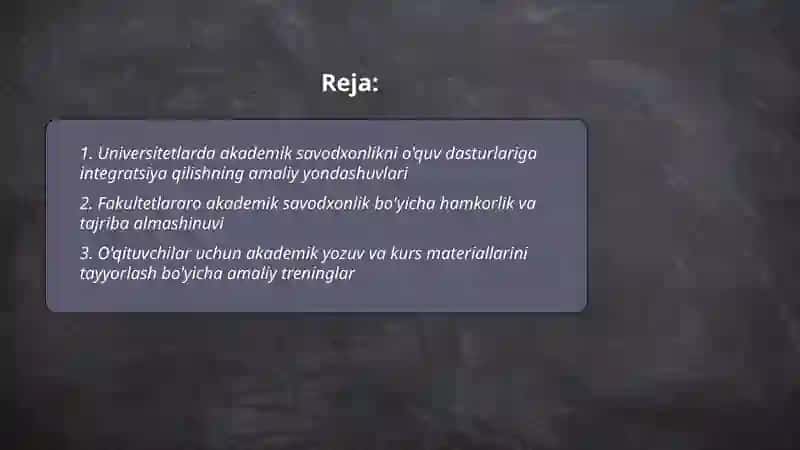 Universitetda akademik savodxonlikni rivojlantirishning amaliy jihatlari 2