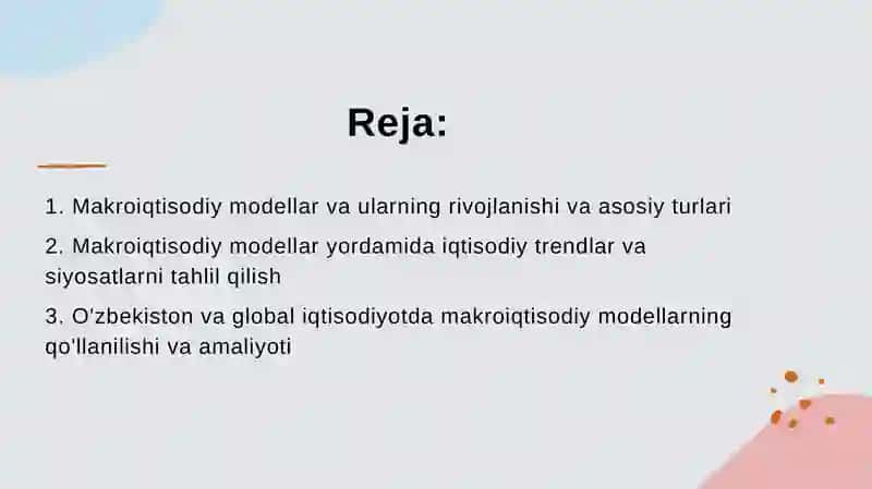 Makroiqtisodiy modellar va makroiqtisodiy tahlilda ulardan foydalanish 2