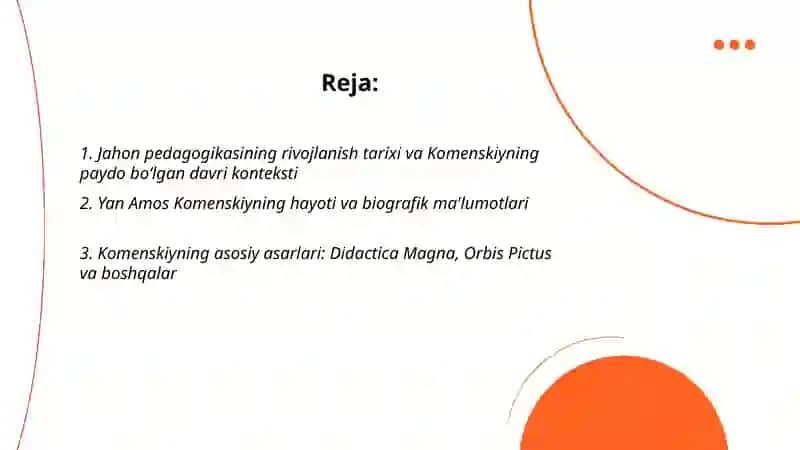 Jahon pedagogika fanining rivojlanish tarixi bayoni 2