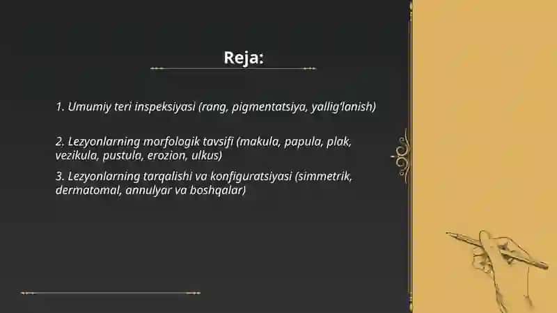 Teri kasalliklari bilan og'rigan bemorlarni fizikal tekshirish 2
