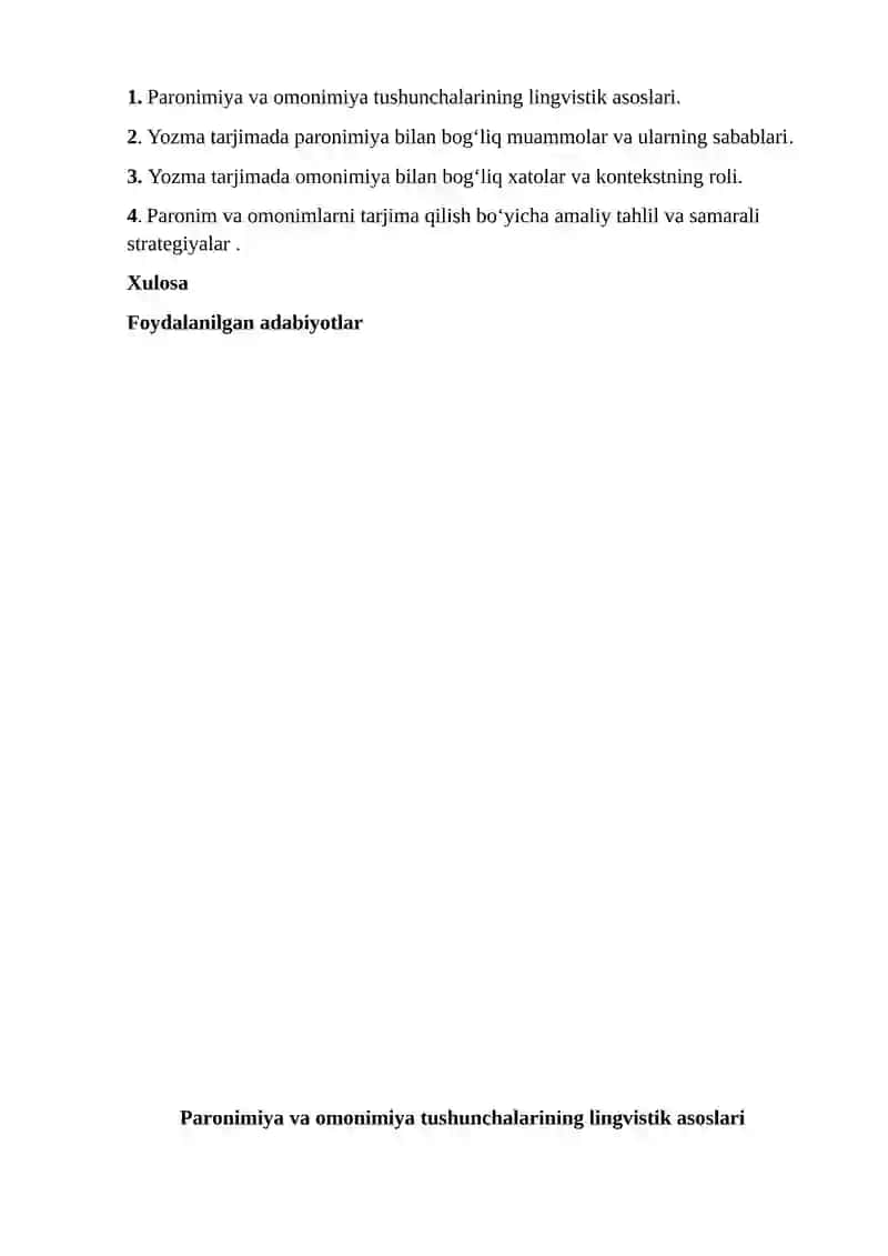 Yozma tarjimada paronimiya va omonimiyaga oid muammolar 2
