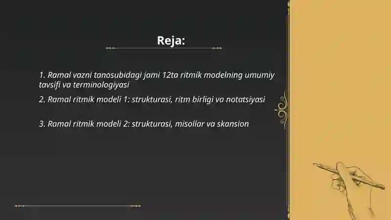 Ramal vazni tanosubidagi jami 12ta ritmik modellar 2