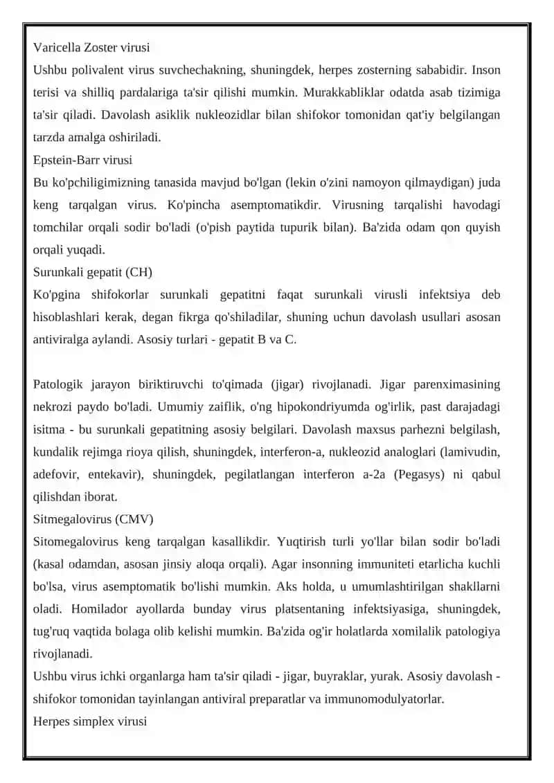 Qaytalovchi infektsiya va immunodefitsir xolat 2