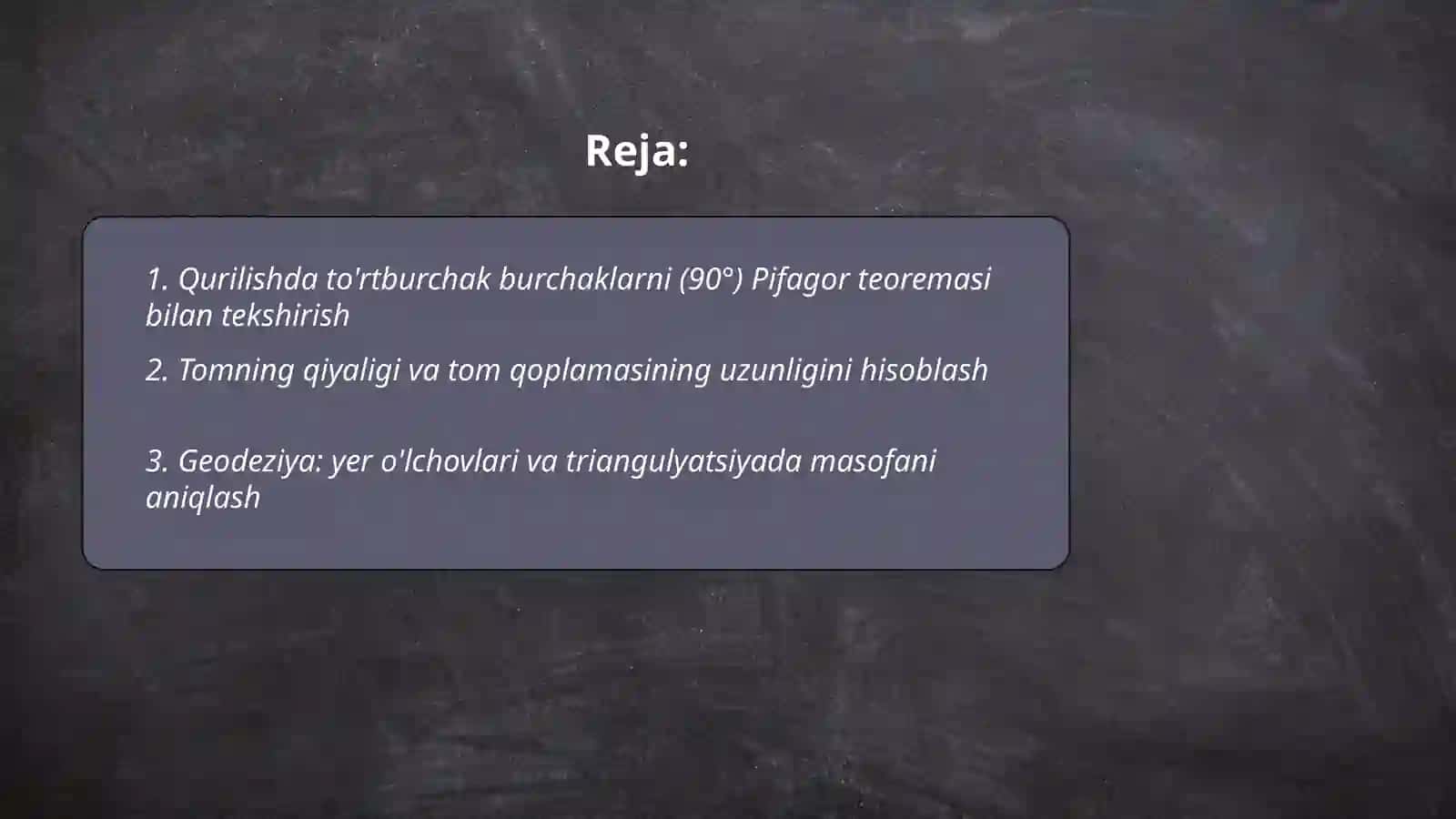 Pifagor teoremasining real hayotda tatbiqlari 2