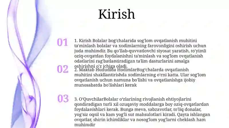 Maktab Hududida Hodimlar Va OʻQuvchilar Uchun SogʻLom Ovqatlanish Sharoitini Yaratish 2