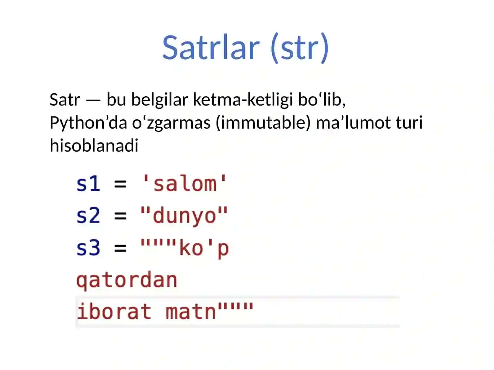 Satrdagi ma’lumotlarni izlash va ishlov berish 2