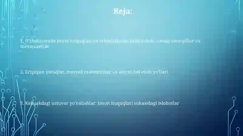 O'zbekistonda inson huquq va erkinliklari kafolatining yartilishi 2
