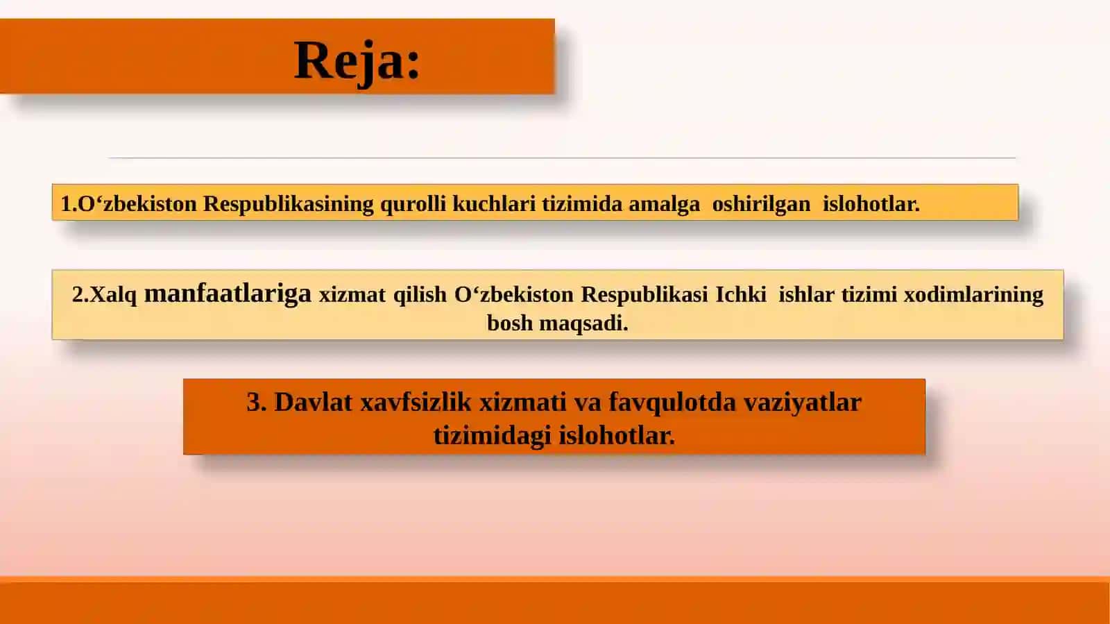 Mustaqillik yillarida qurolli kuchlar, ichki ishlar va davlat xavfsizlik, Favqulotda vaziyatlar xizmatlari tizimidagi islohotlar 2