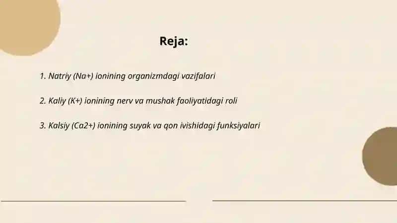 Noorganik ionlar, ularning funksiyasi 2