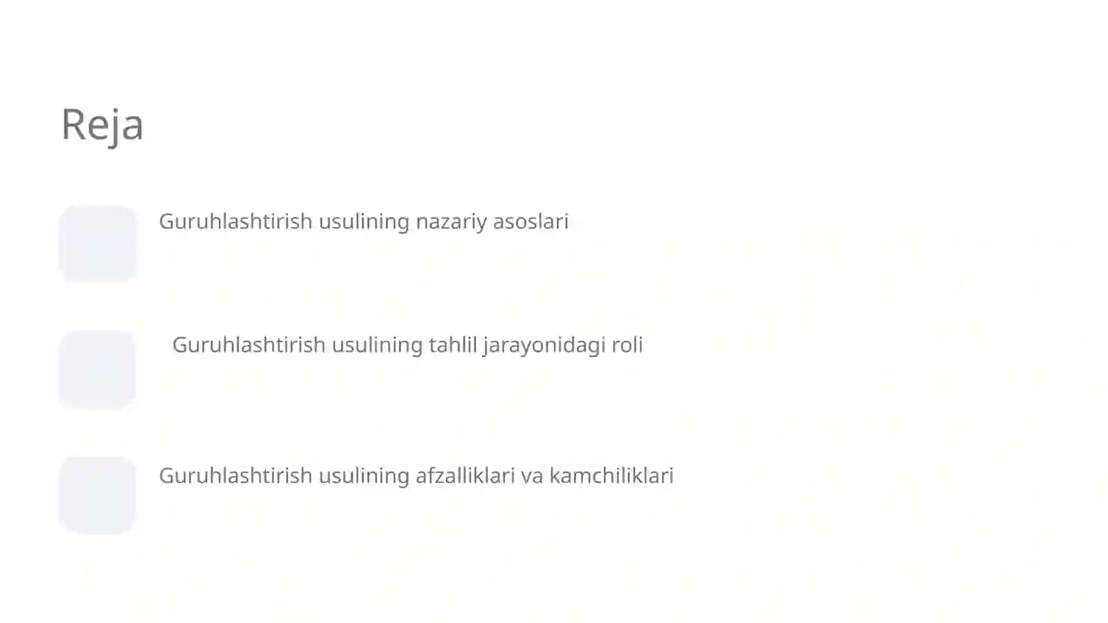 Guruhlashtirish usuli va uni tahlilda qoʻllanilishi 2