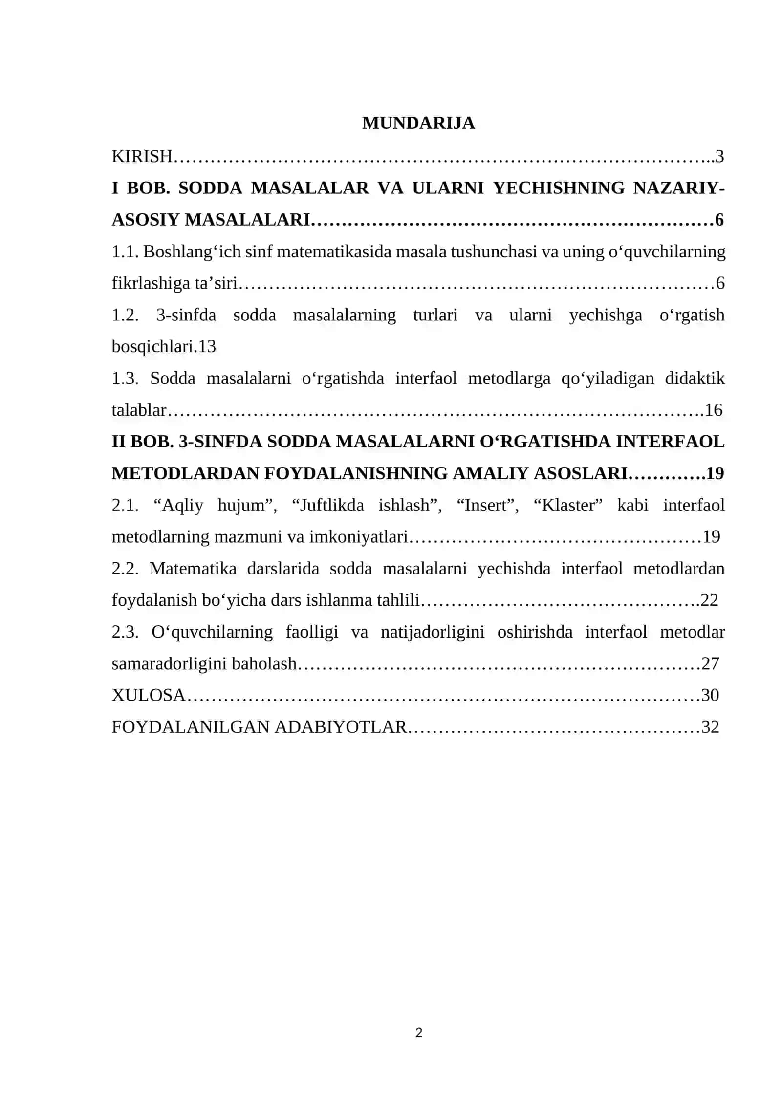 3-sinf matematika darslarida sodda masalalar yechishga o'rgatishda interfoal  metodlardan foydalanish 2