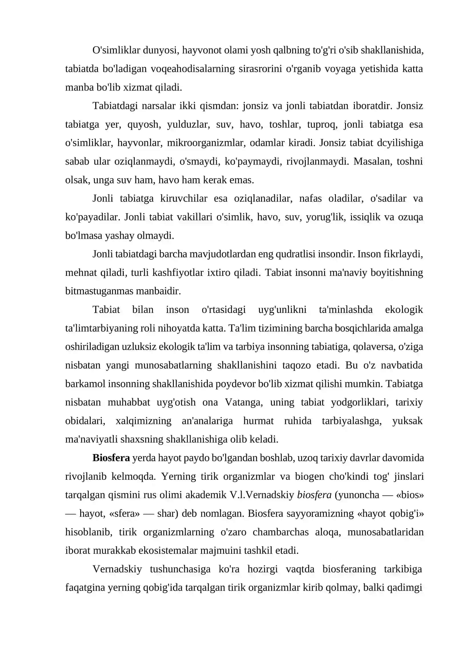 Tabiat bilan tanishtirish metodikasi fanining fan sifatida shakllanishi va rivojlanishi 2