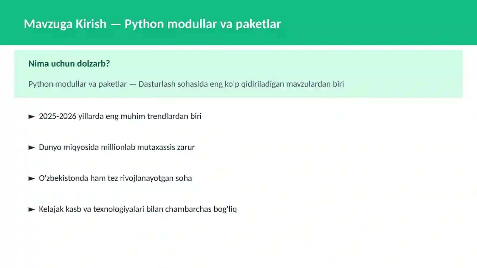 Python modullar va paketlar 2