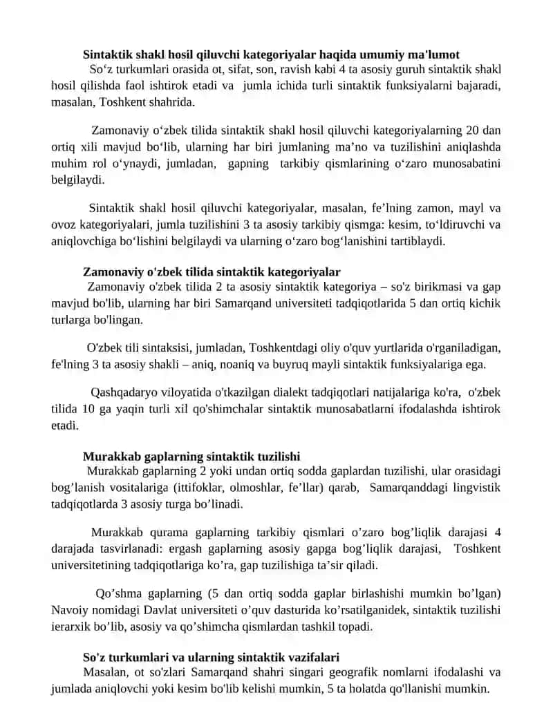 Sintaktik shakl hosil qiluvchi kategoriyalar va ularning turlari 2