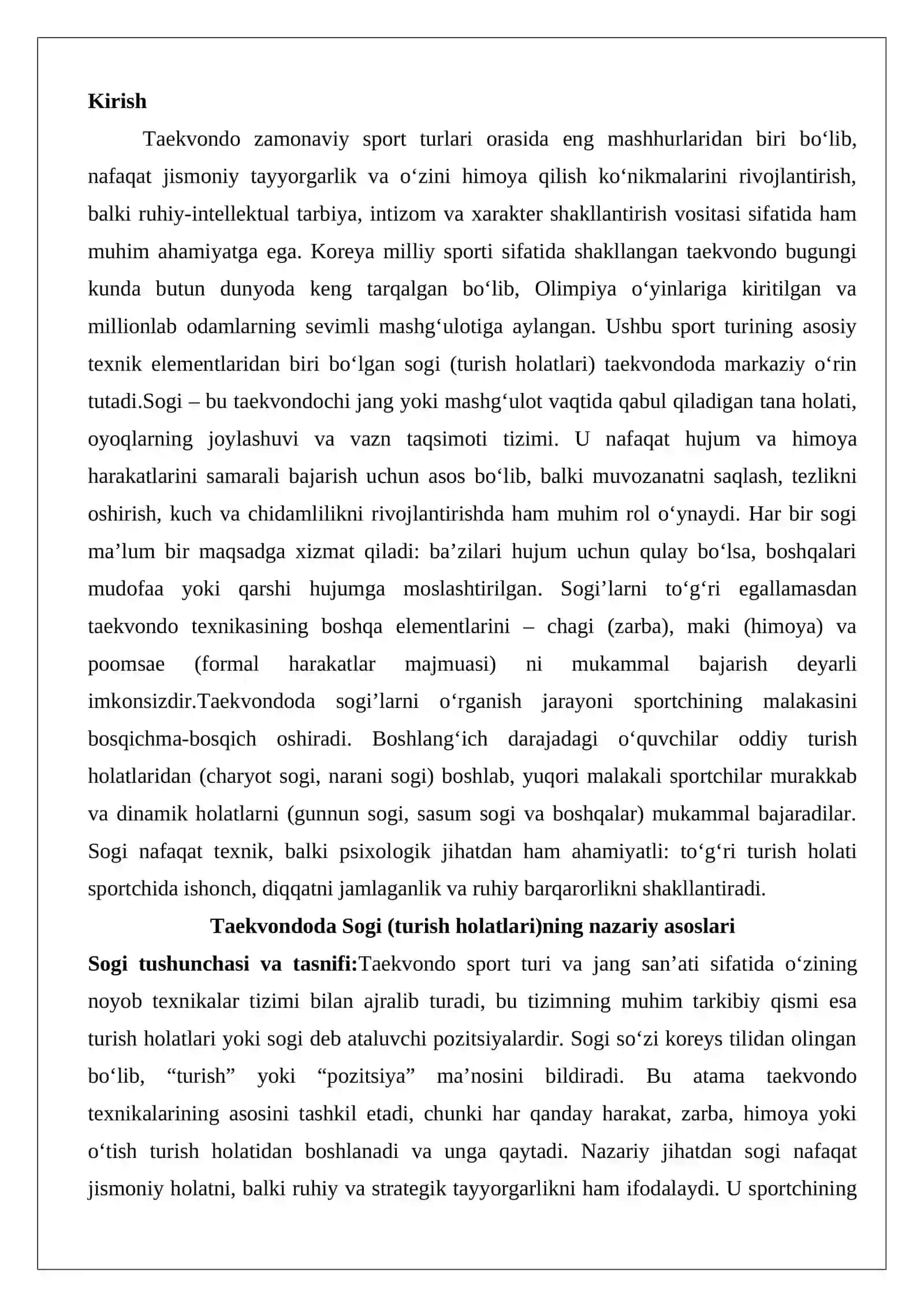 Sogi (Taekvondoda turish holatlari) 2