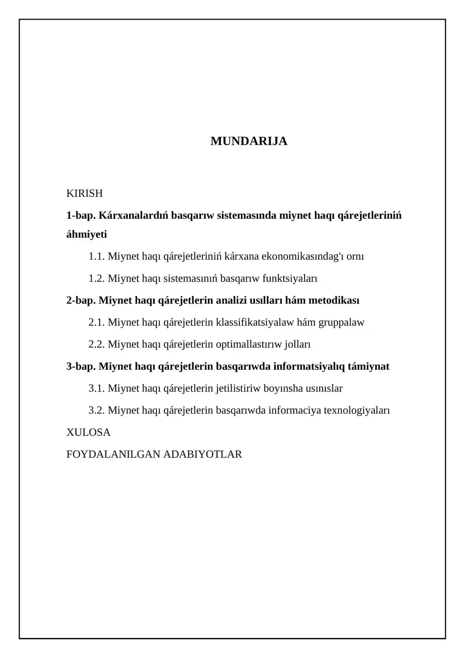 Kárxanalardıń basqarıw sistemasında miynet haqı qárejetleri analizi 2