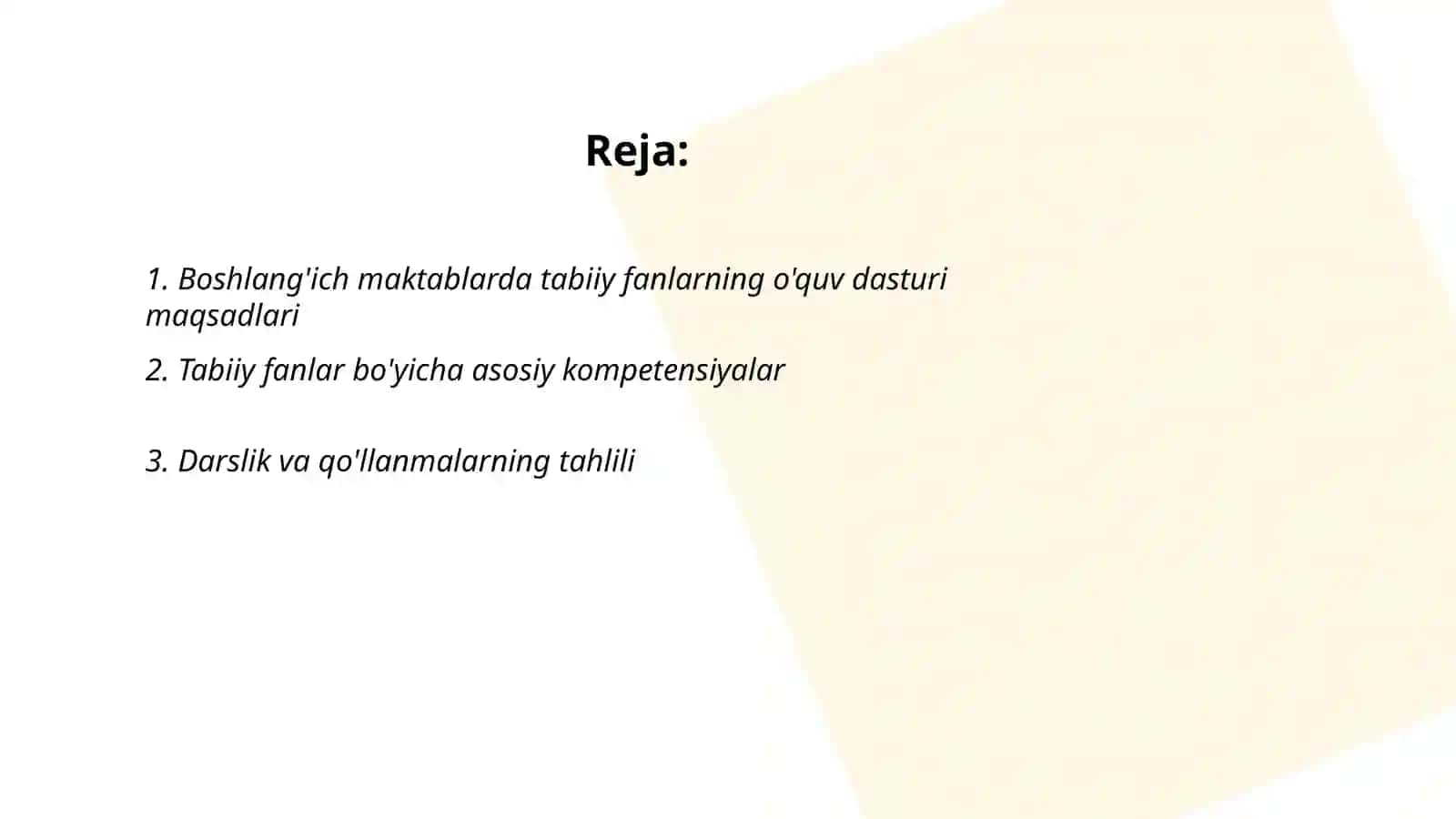Boshlang'ich maktablarda tabiiy fanlarning mazmuni va o'quv dasturining tahlili 2