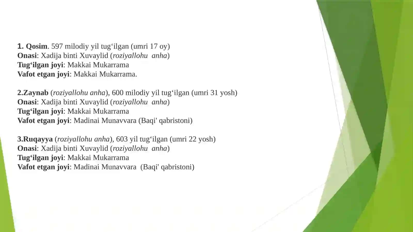 Qur'on hadis fiqh aqida ilmlari 2
