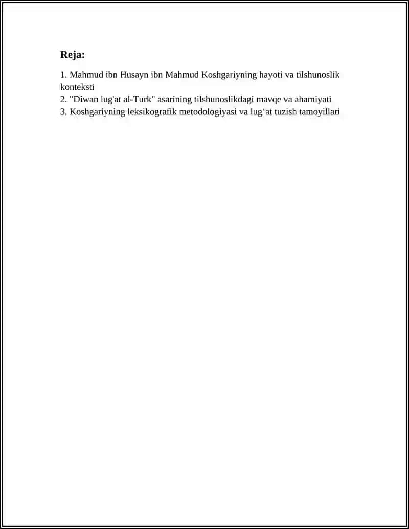 MAHMUD IBN HUSAYN IBN MAHMUD KOSHGARIY VA TILSHUNOSLIK 2