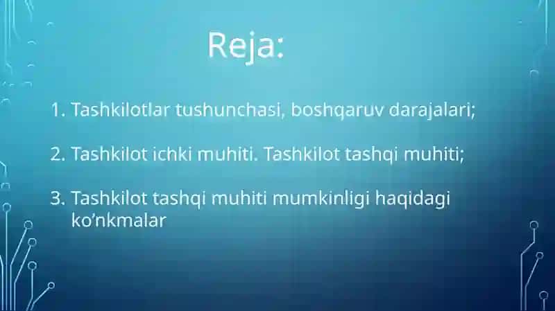 Tashkilotlar va ularni boshqarish 2
