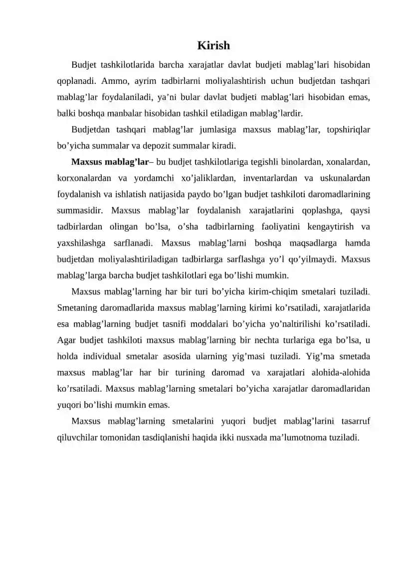 Budjetdan tashqari mablag’lar hisobi 2