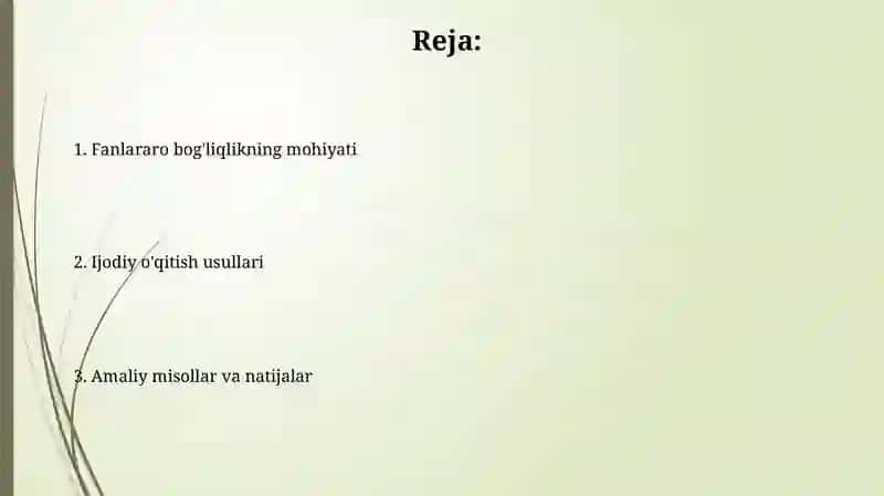 Fanlararo bog'liqlik va kreativ o'qitish 2
