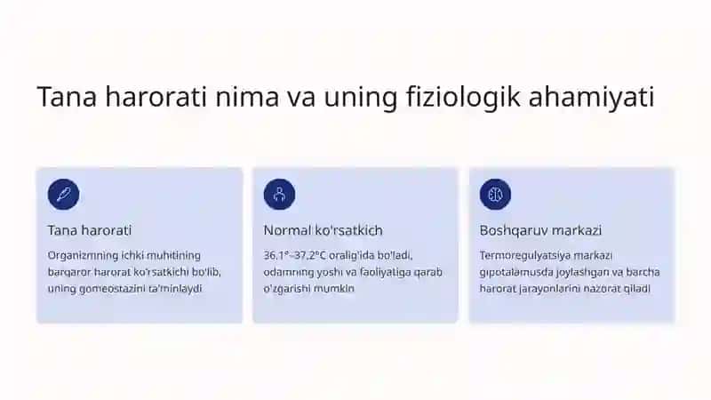 Tana haroratining turlari va patologik o'zgarishlari 2