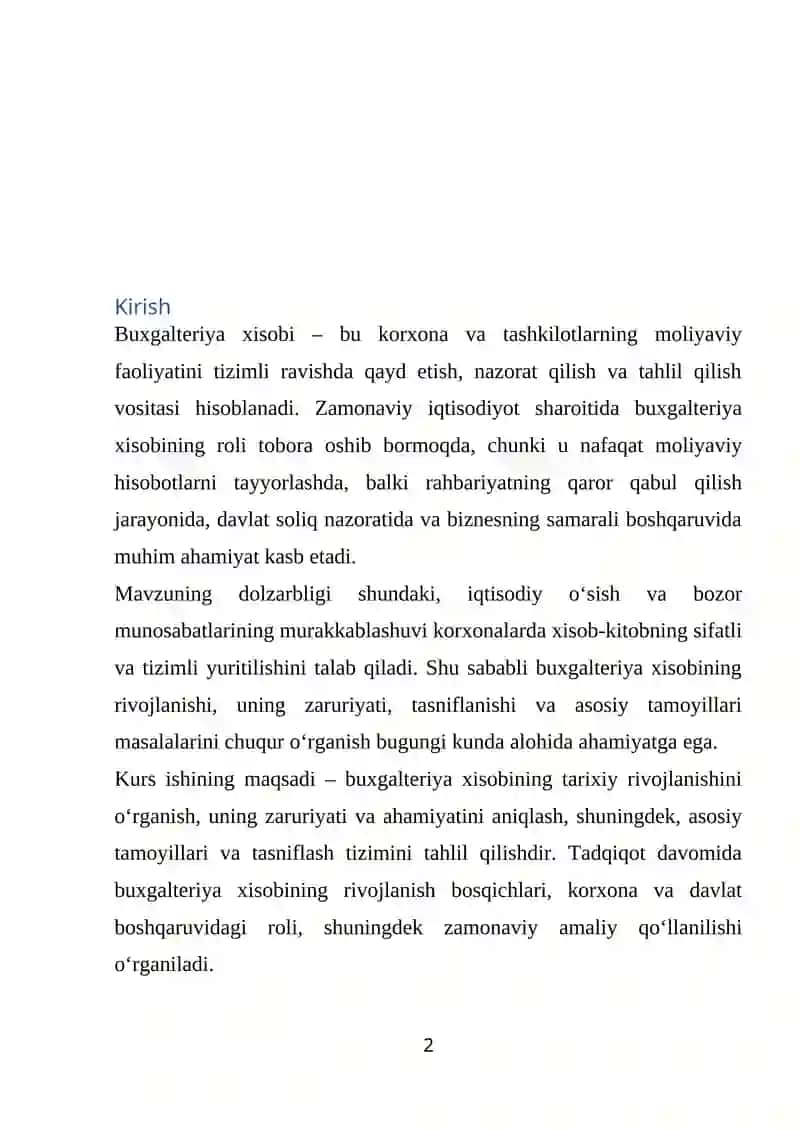 Buxgalteriya Xisobining Rivojlanishi Zaruriyati Tasniflanishi va Asosiy Tamoyillari 2