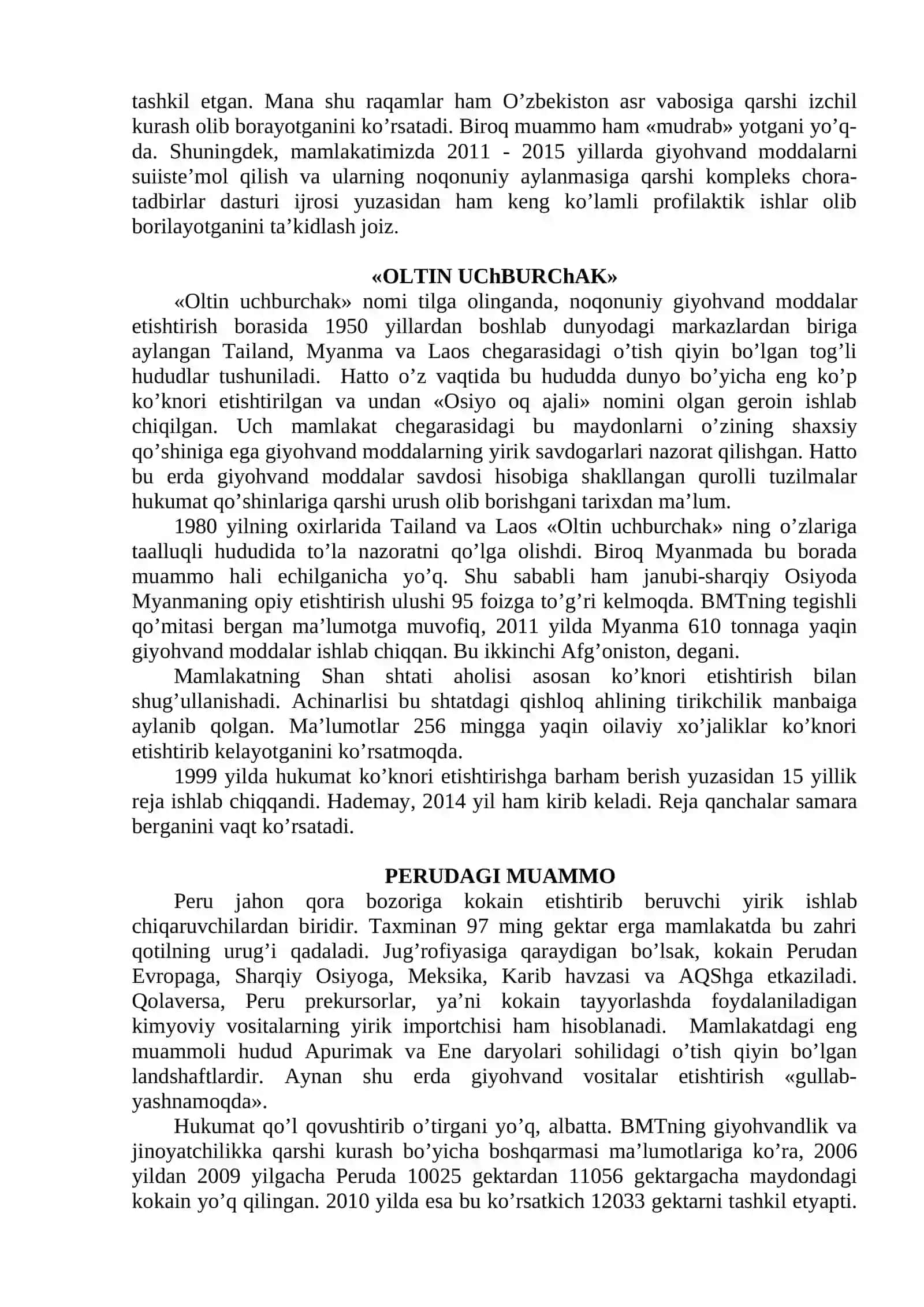 GIYOHVANDLIK VA UNING OQIBATLARI. TARAQQIYOT KUSHANDASI GIYOHVANDLIK XAVFI 2
