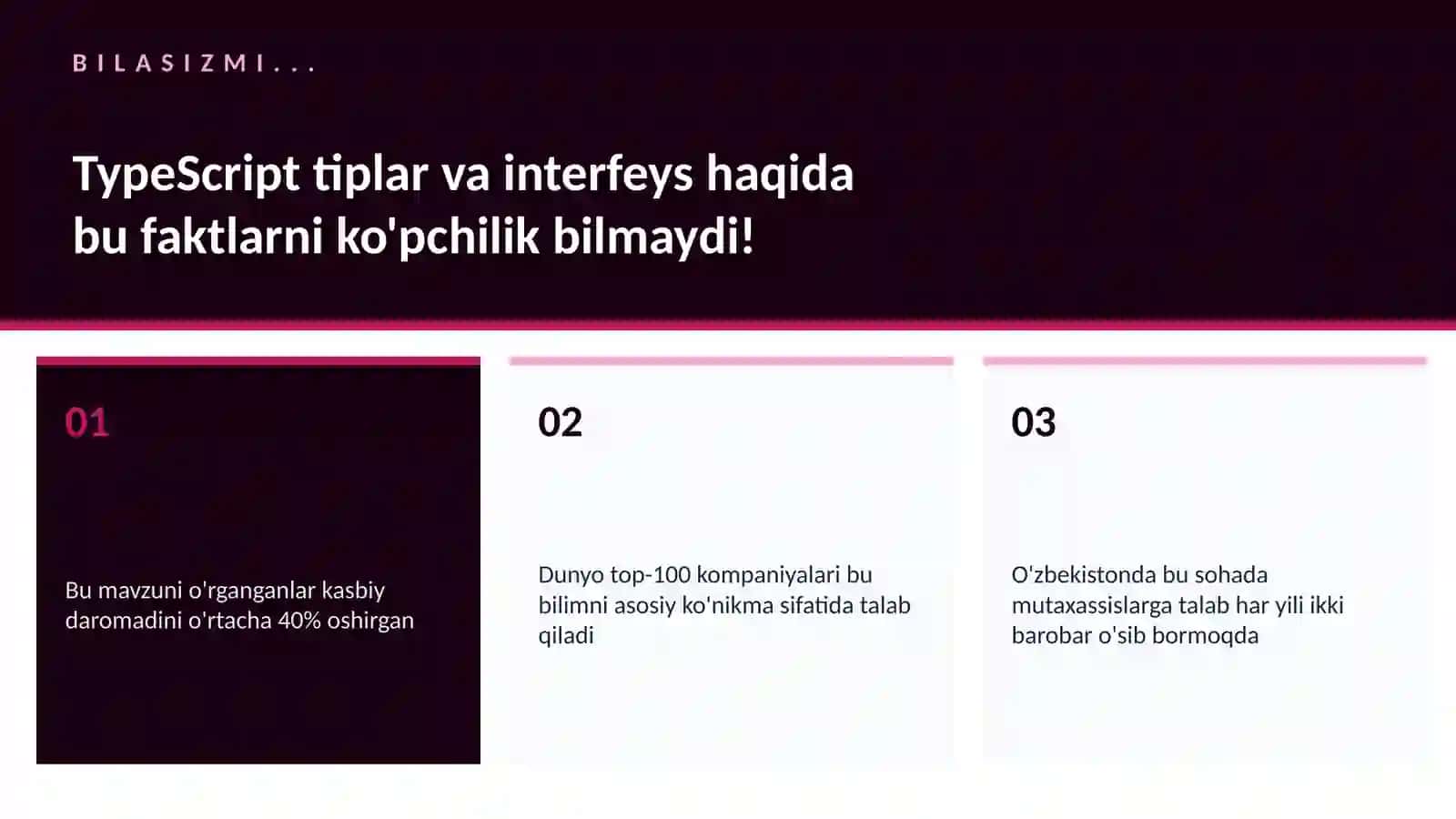 TypeScript tiplar va interfeys 2