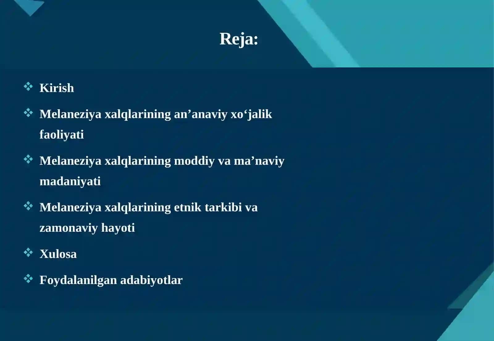 Melaneziya xalqlari xoʻjaligi va madaniyati 2