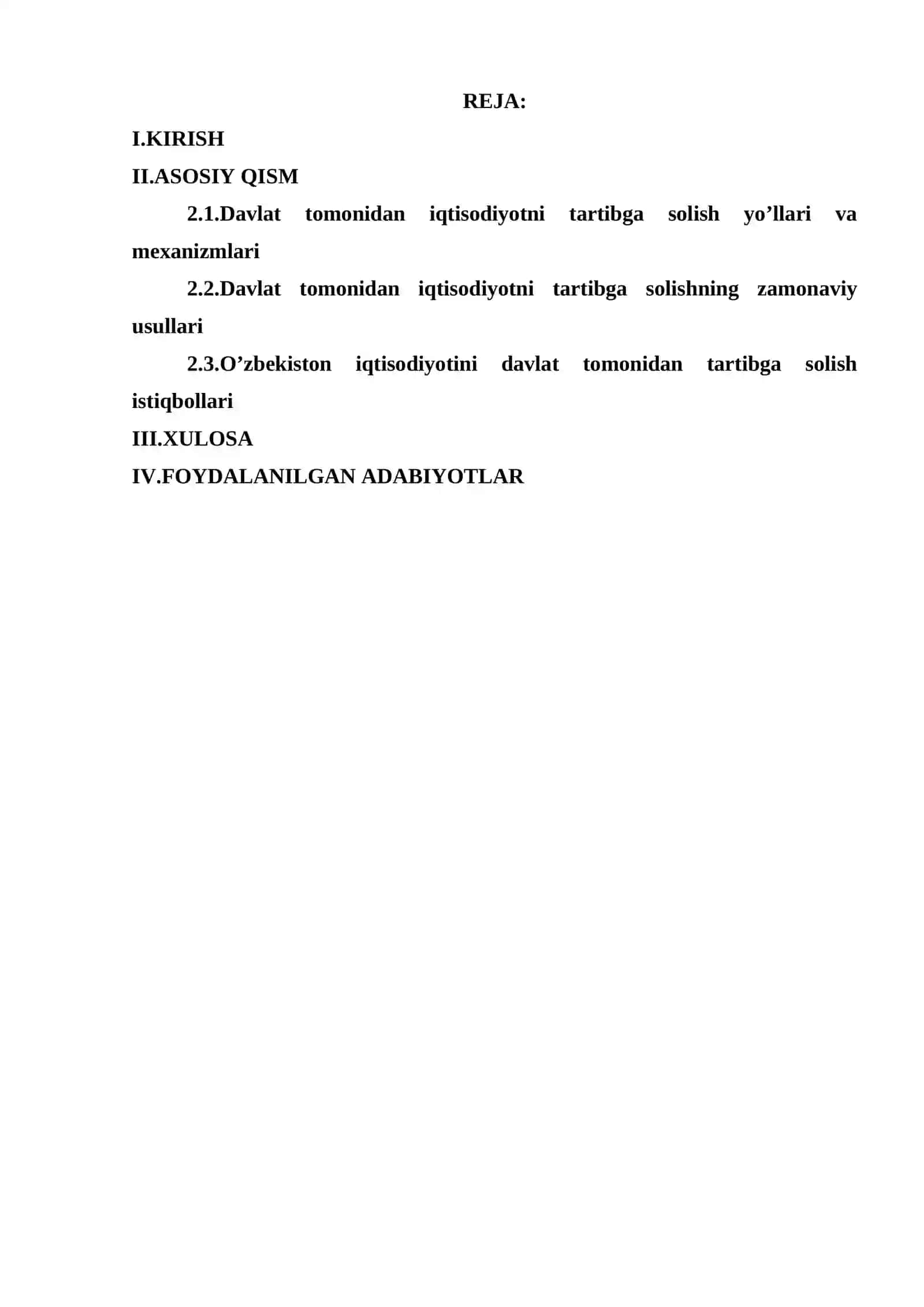Davlat tomonidan iqtisodiyotni tartibga solishning zamonaviy tendensiyalari 2
