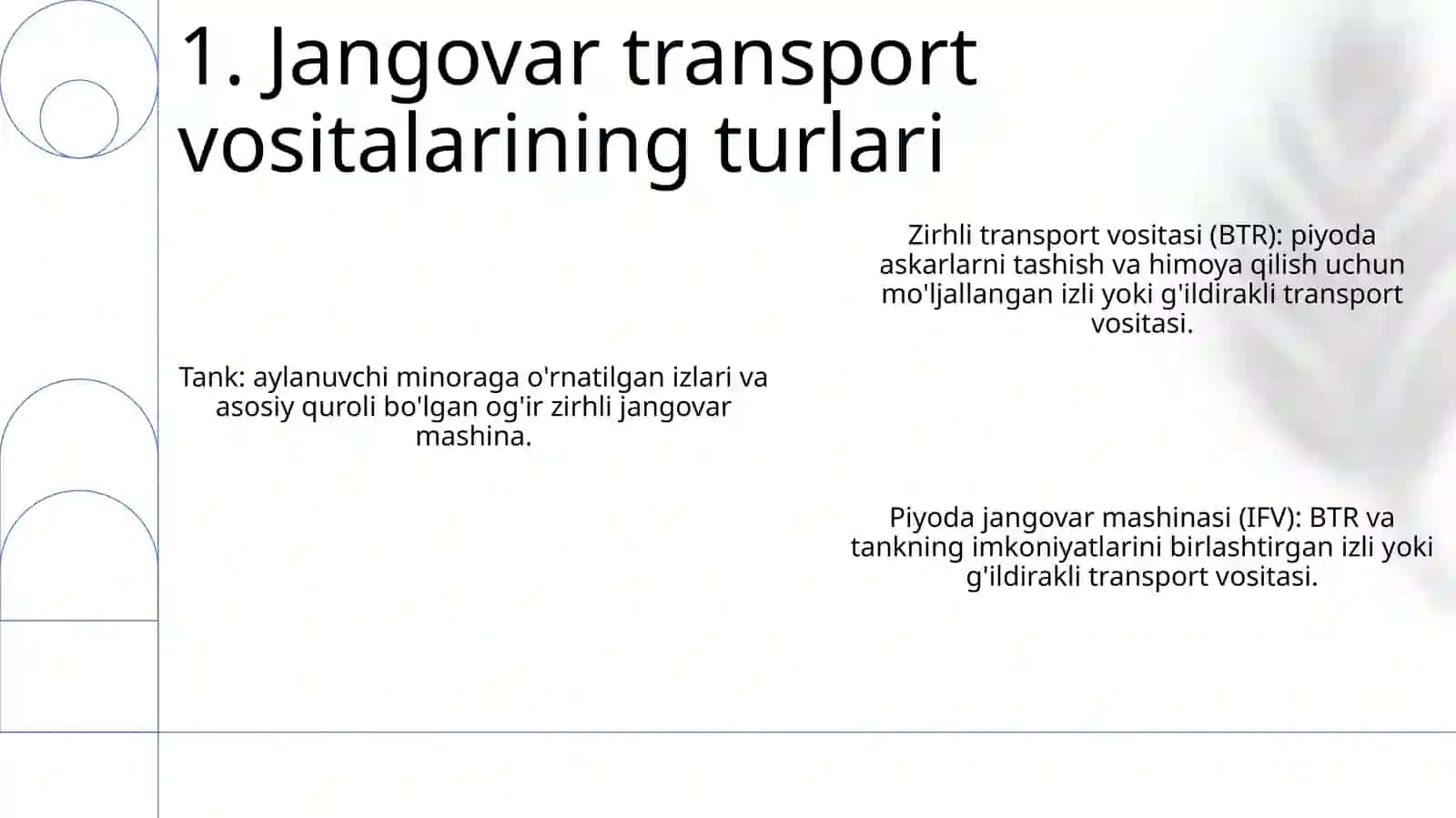 Jangovor Mashinalarni Umumiy Tasnifi 2