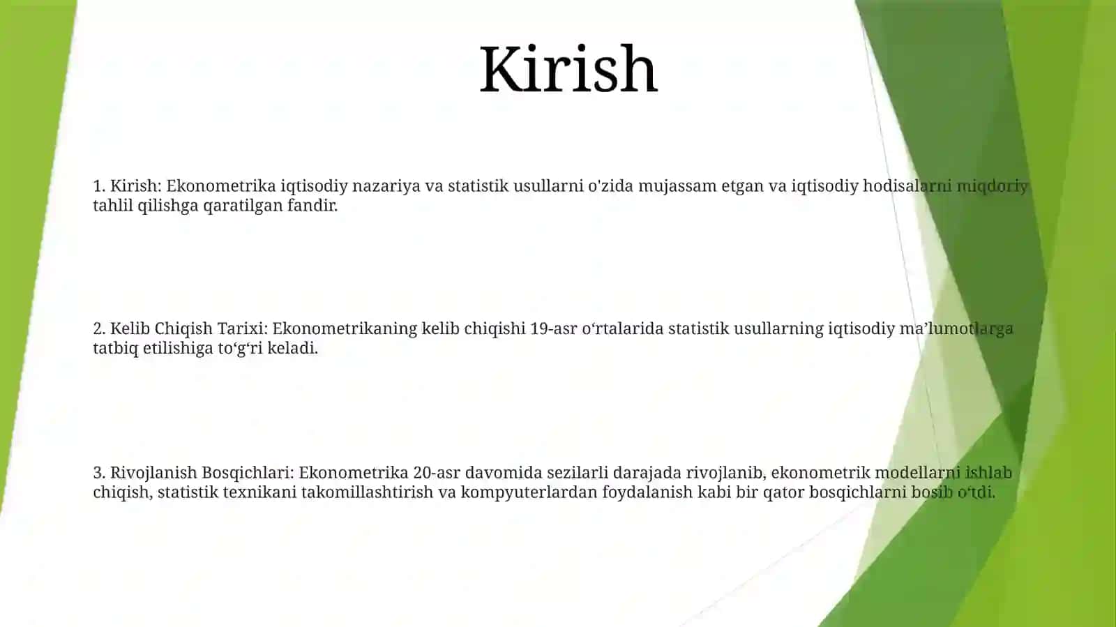 Ekonometrika Fanining Kelib Chiqish Tarixi VaRivojlanishBosqichlari 2