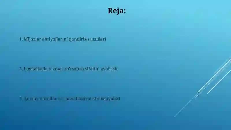 Logistikada xizmat sifatini oshirish usullari 2