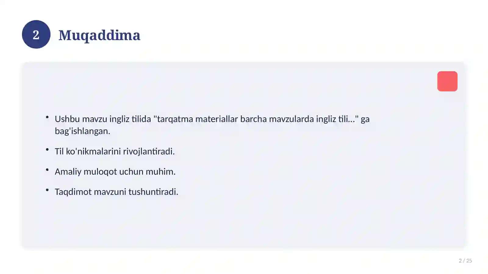 Tarqatma materiallar barcha mavzularda ingliz tili 2