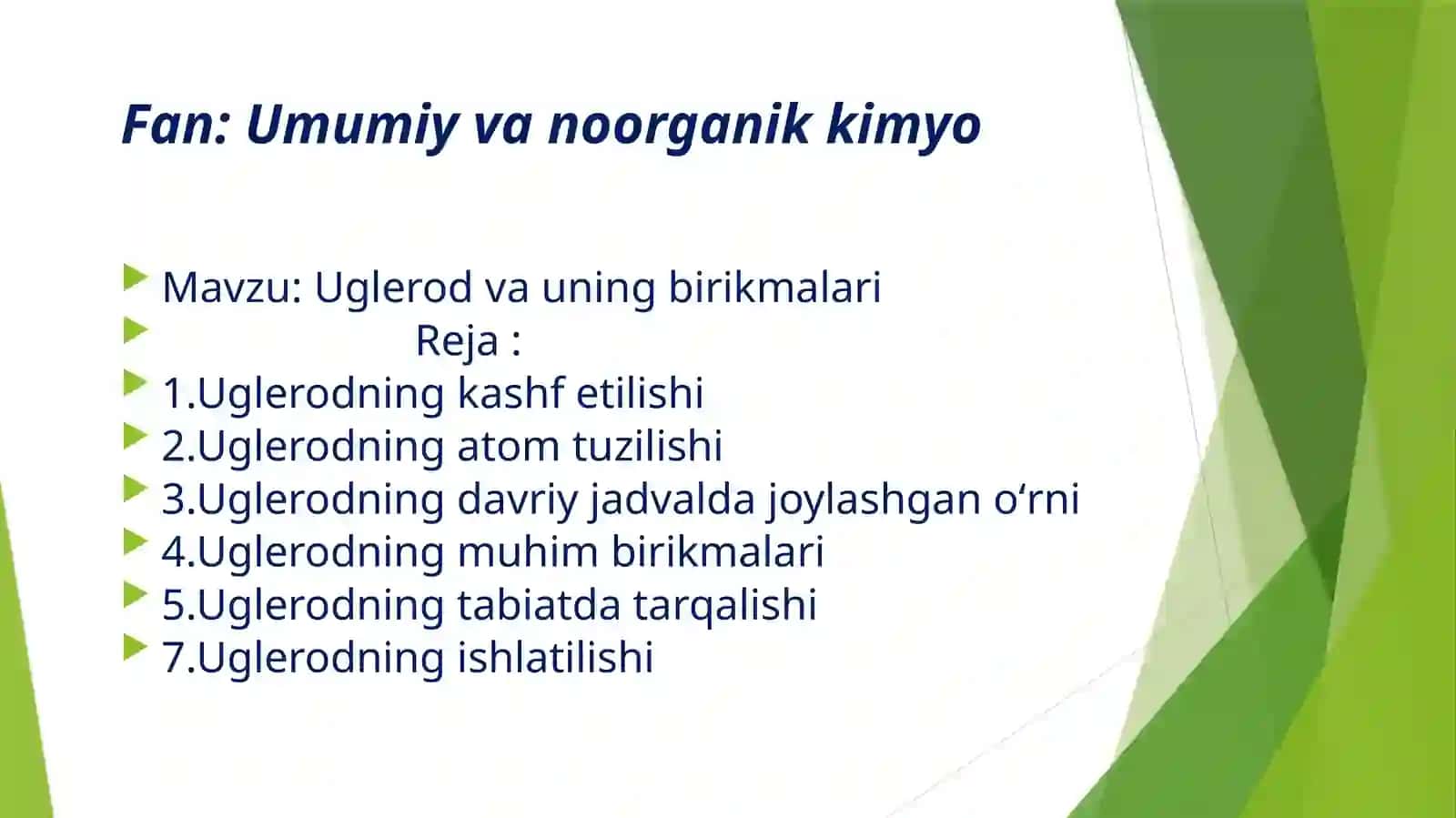 Uglerod va uning birikmalari 2