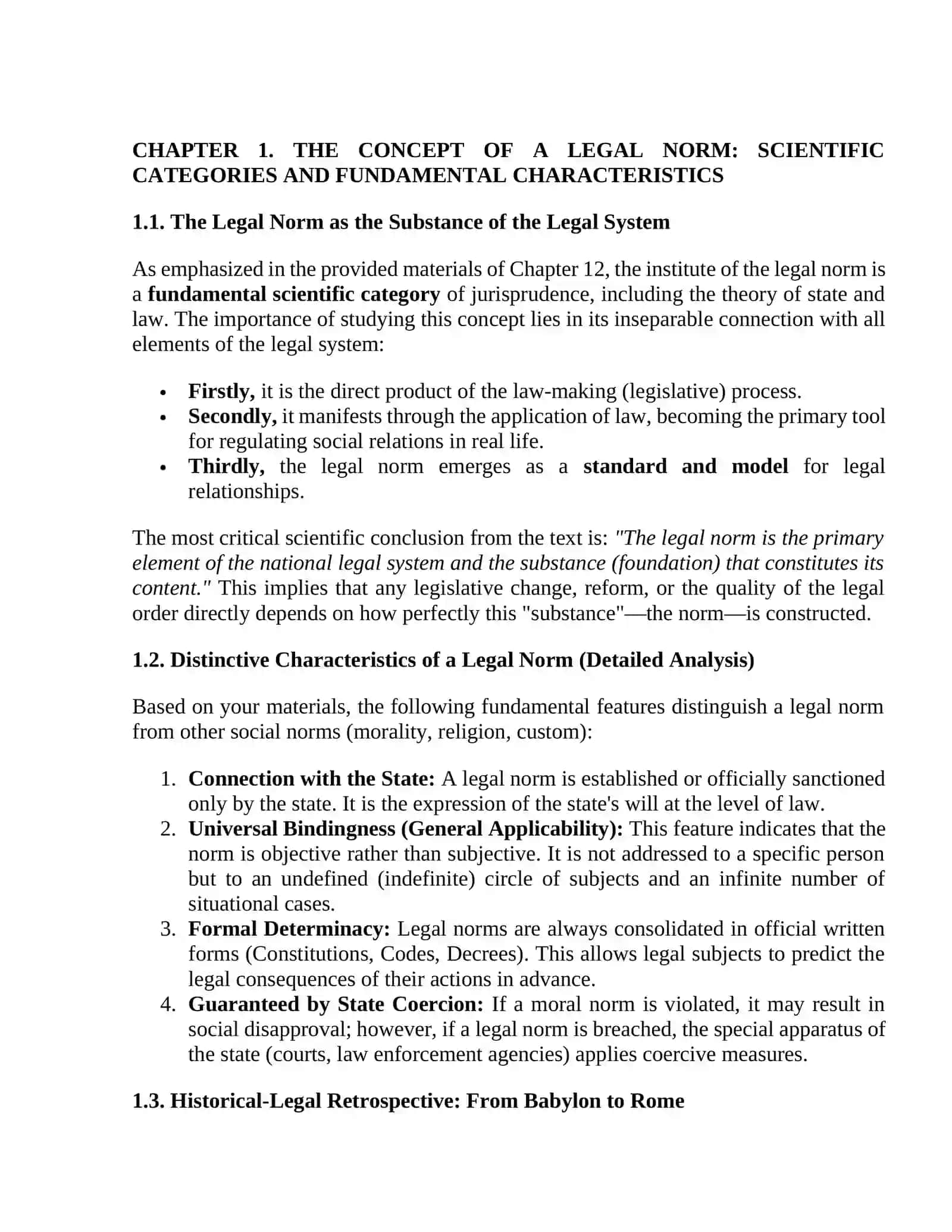 The structure of a legal norm, hypothesis, disposition and sanction 2